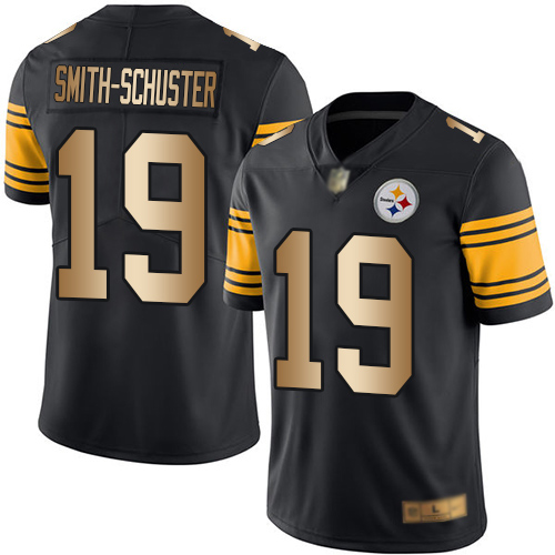 Men Pittsburgh Steelers Football #19 Limited Black Gold JuJu Smith Schuster Rush Vapor Untouchable Nike NFL Jersey->pittsburgh steelers->NFL Jersey